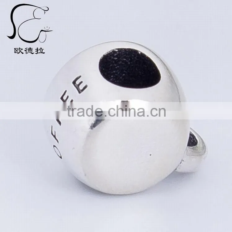 Custom made Sterling silver fashion coffee cup enamel charms