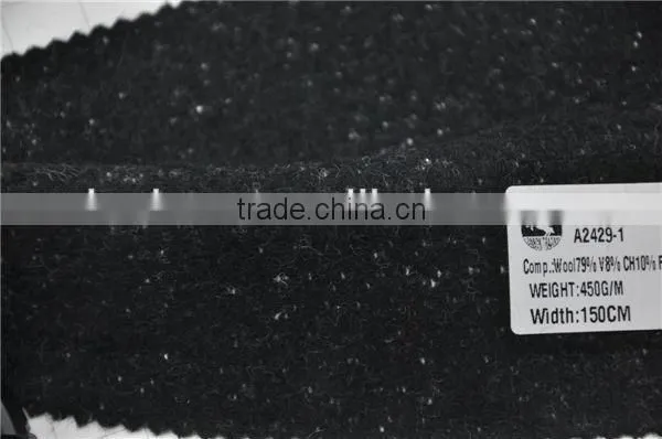 Wholesale super fine flannel slub woolen wool fabric for winter coats