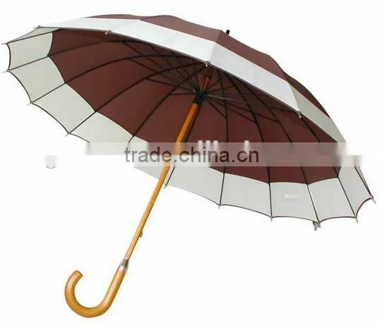 High quality auto open and close umbrella wooden handle