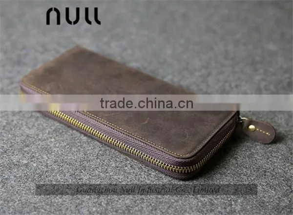 Wholesale custom durable zipper branded wallet for man