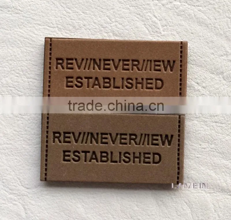 Custom imitation leather brand label hangtag for travelling backpack bags