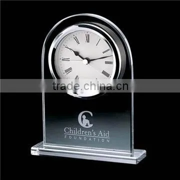 Round crystal office mini clock for table decoration
