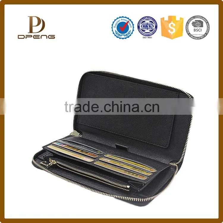 New arrival multipurpose zipper leather wallet OEM leather men purse