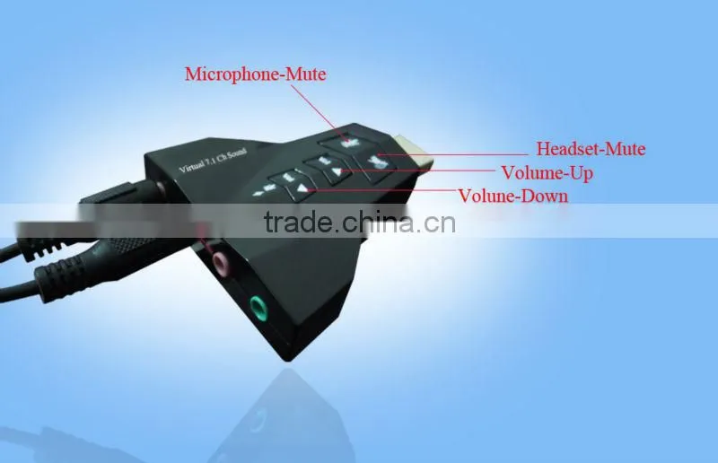 USB 2.0 7.1 Channel 3D Audio microphone Sound Card Adapter Splitter