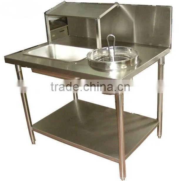 electric breading food grade stainless wrapping powder table