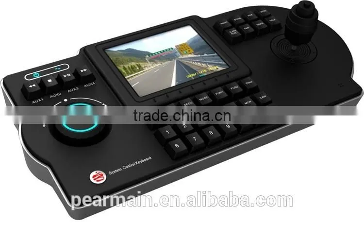 IP keyboard ptz controller/joystick with furnish 7" (800*480) LCD screen display camera video (up to 1080p)