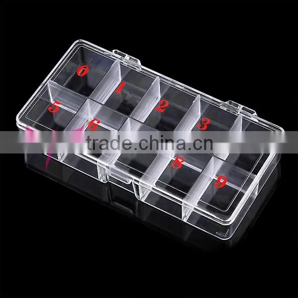 nail tips art transparent empty plastic box for nail salon can hold 500pcs nail tips