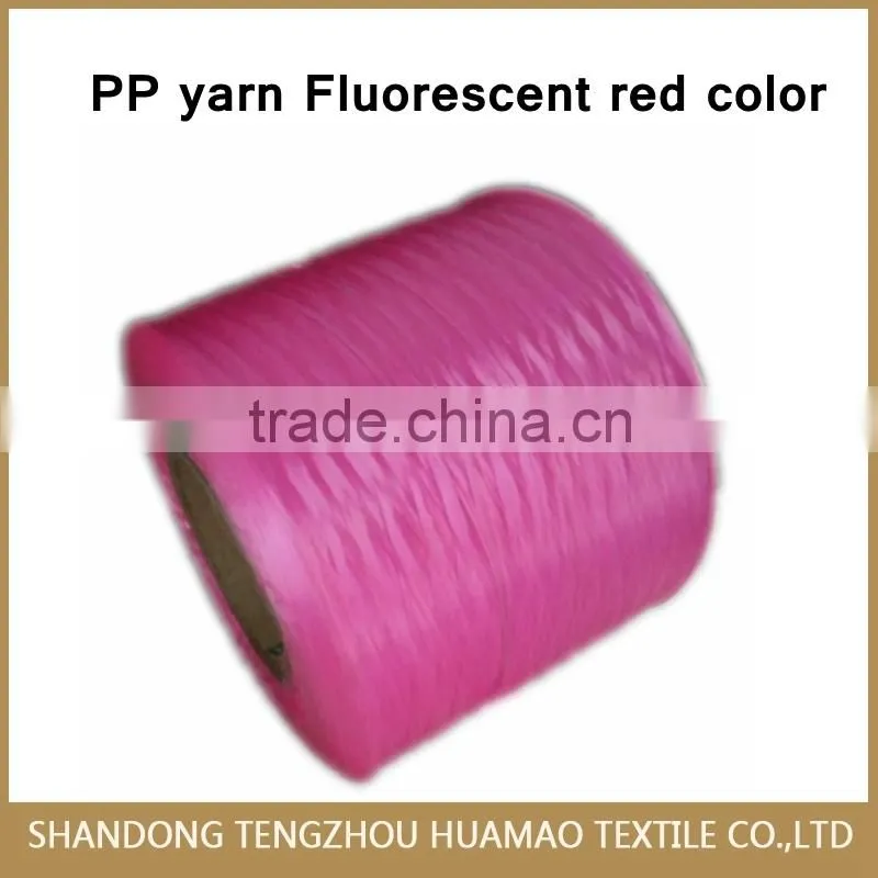 Fluorescent red color luminous pink Polypropylene yarn
