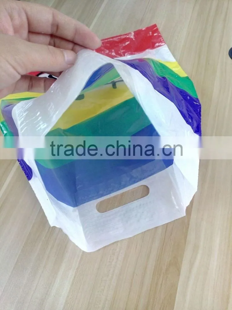 Custom logo die cut bag wholesale plastic promotional bag