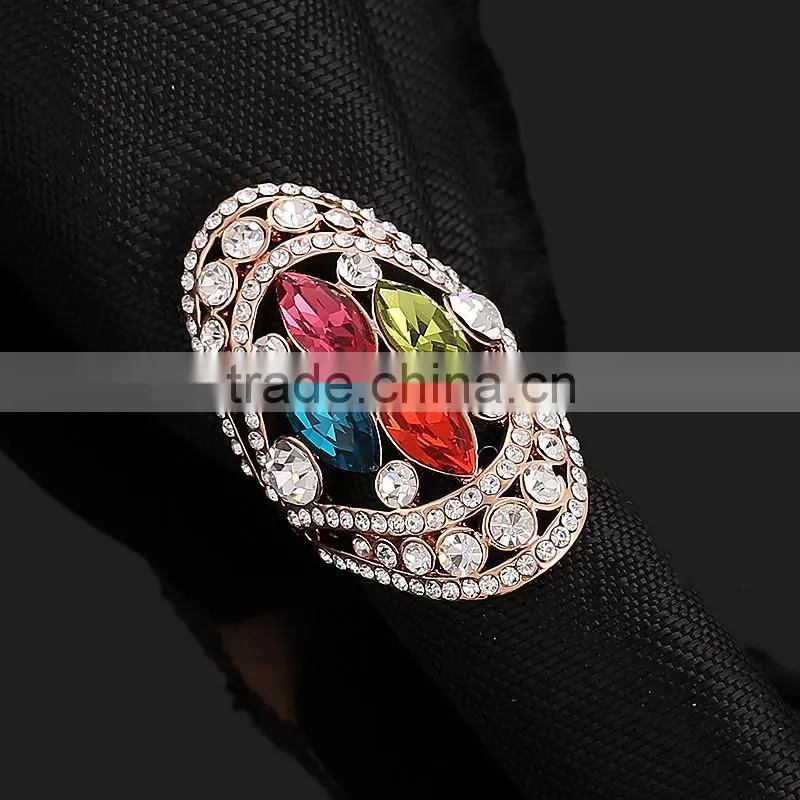 Multicolor yellow red blue zircon ring