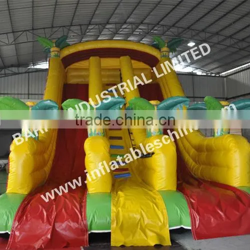 palm tree inflatable slide/ inflatable jungle animal slide for kids