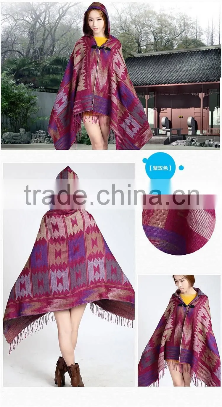 wool / cashmere blended winter thick sweater poncho