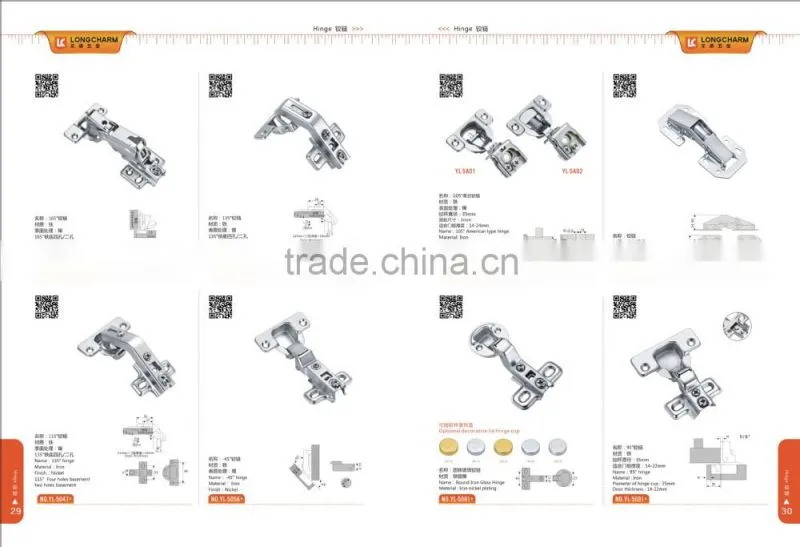-45 degree special cabinet hardware hinges different types of hinges made in China