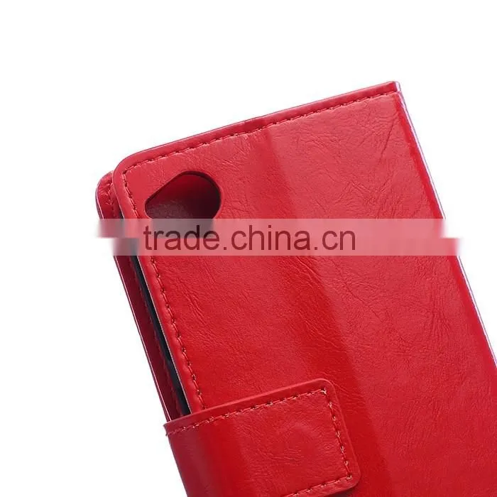 Wholesale color crazy horse pu lether case for htc 320/526/728/828/one A9 support adjustable stand function wallet case