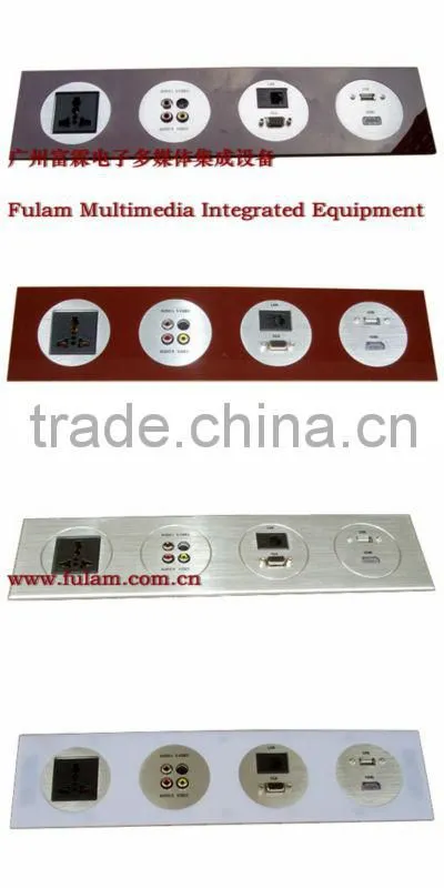 Aluminum Multimedia wall oulet connector with XLR Neuitrk NET AV USB