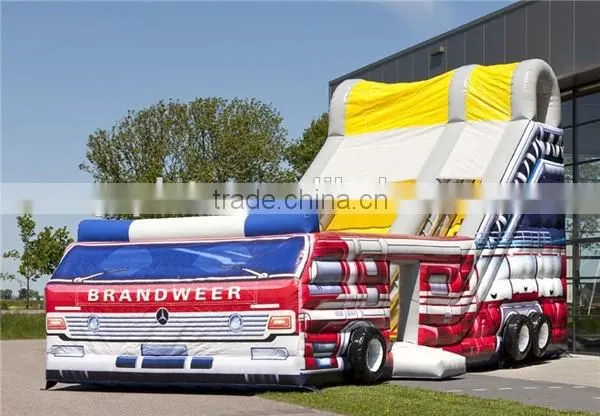 Customized Fire Truck Adult Inflatable Slide