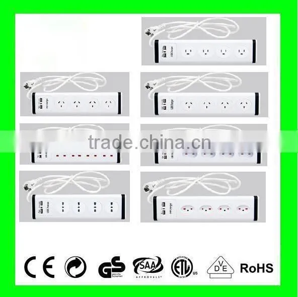 New design 2014 high flame retardant HY133 16A 5Way Electrical power socket