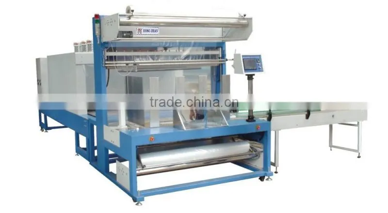 Hongzhan SM6030 automatic beverage cans bottles tray sleeve and shrink packing machine for POF film