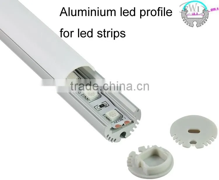 Top quality 6063 alloy round shape led strip profile with PMMA cover