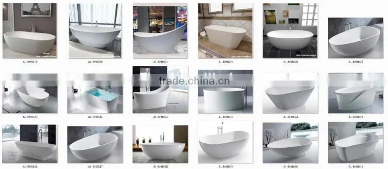 Italia classic design natural stone and resin stone round bathtub for bathroom furniture,freestanding solid surface bathtub