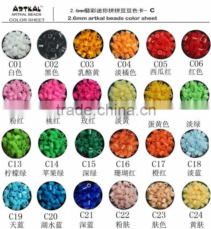 wholesale educational toys 1k/bag/color C- 2.6mm Artkal mini hama beads