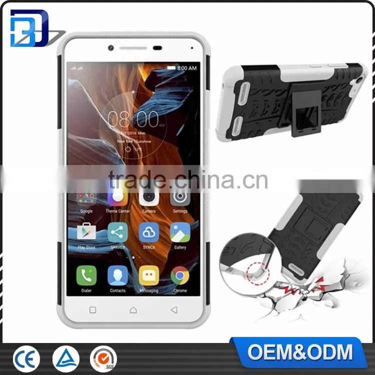 low price china mobile phone 2 in 1 PC+TPU Hybird armor rugged case cover for Lenovo Vibe K5 Plus with stand, for Lenovo K5 case