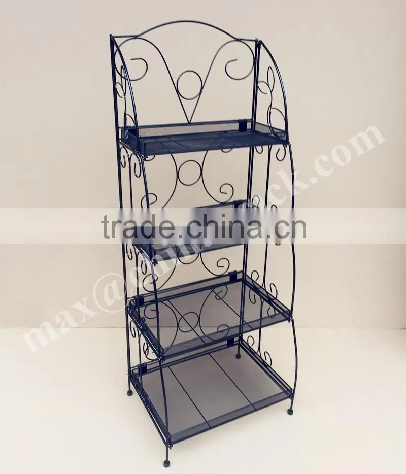 Convenient Folding Cosmetic Wire Basket Display Rack