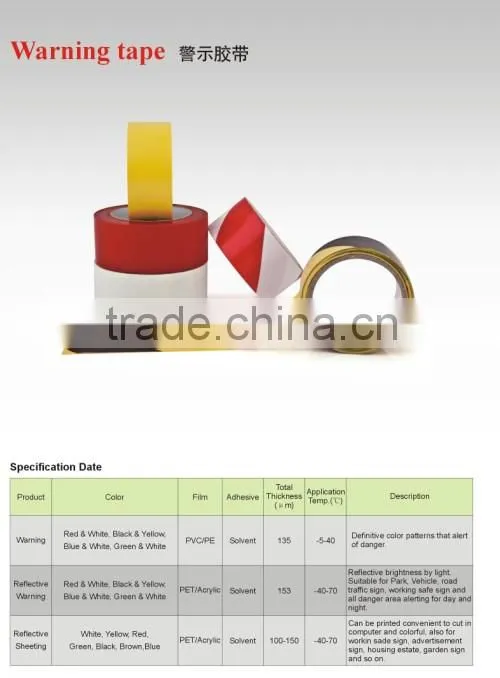 Hight quality pvc warning tape