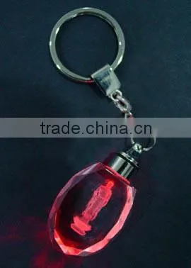 2016 Top k9 crystal keychain with red light