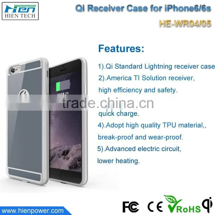 For iPhone 6 plus and iPhone 6s plus Qi Wireless Charger Receiver Case mobile phone battery charger accessories