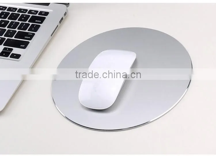 2016 TOPSHION New high quality metal mouse pad/rubber base aluminium alloy on top mouse mat