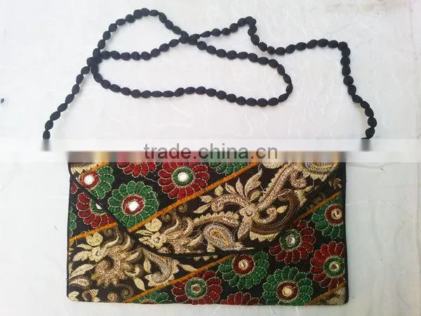 Ra re handmade embroidered tribal clutch bag india