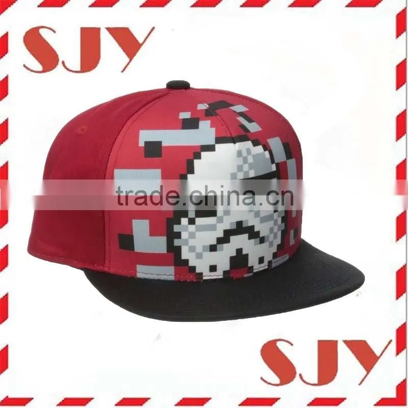 Custom woven patch snapback flat bill trucker mesh cap