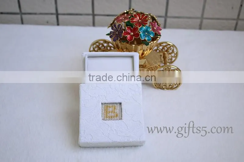 Custom wedding ring box engagement box with beaded name plate of B