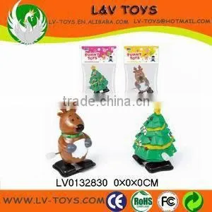 Promotion plastic christmas toy wind up snowman for kids
