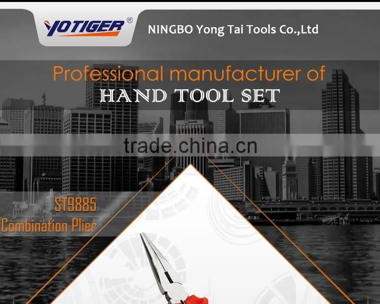 Comfortable Bimaterial Plastic Handle Combination Plier Mechanical Cable Cutting Tools