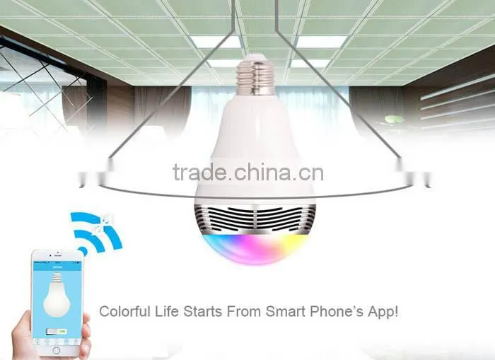 Full color spectrum LED Bulb bluetooth speaker with App system