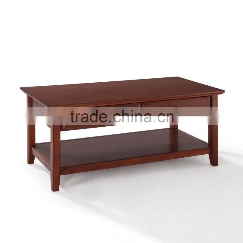custom made furniture wooden coffee table with drawers