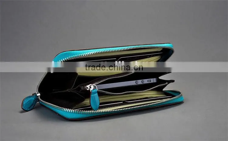 Fashion long design crocodile skin lady zipper wallet genuine leather wallet women