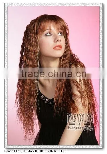 Alibaba wholesale long afro curly red synthetic hair wigs for black women