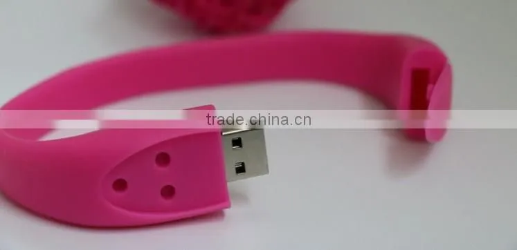 Wholesale silicone bracelet U disk, colorful wristband USB flash drive