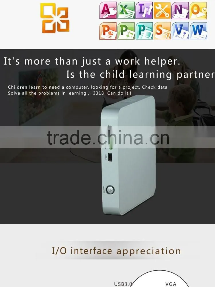 HTPC Intel Baytrail J1800 2.41Ghz Dual Core Fanless Mini Barebone PC, USB2.0, WiFi, VGA