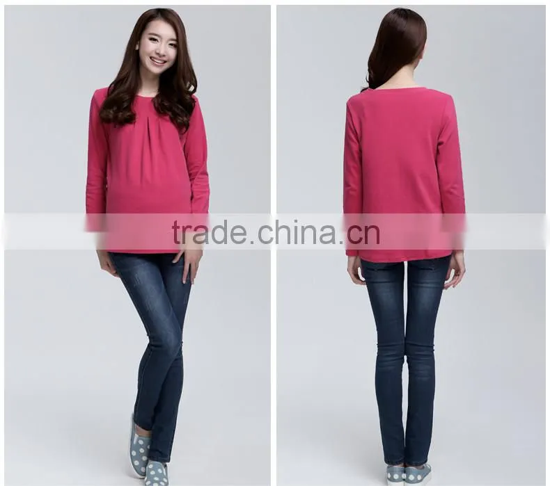 Autumn & Winter Long-sleeve Maternity T-shirt Loose Plus Size