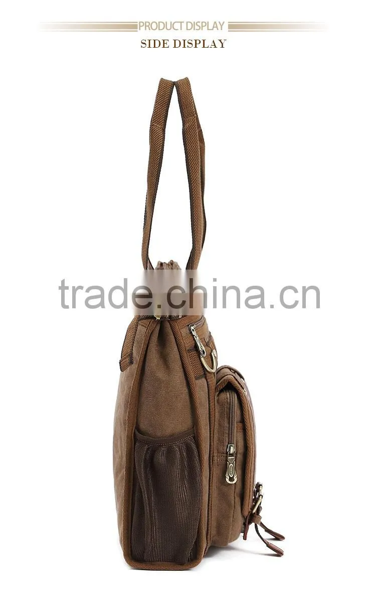 2016 new design canvas travel shoulder bag for men