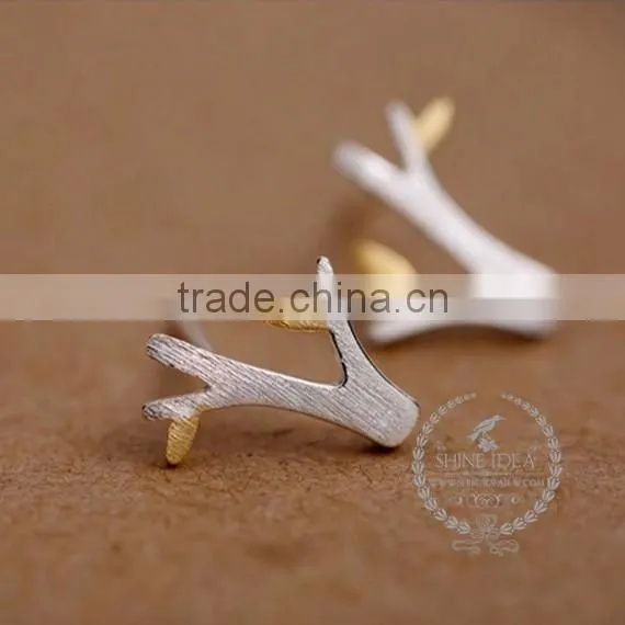 925 sterling solid silver tree plant mix color branch leaf earring stud fashion women earrings 6730610