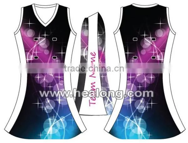 woman wear full subliamtion sexy lycra netball uniforms