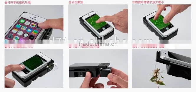 New Design Mobile digital microscope Portable Mobile phone cellphone Tablet Zoom microscope 200 times for Primary and Secondary