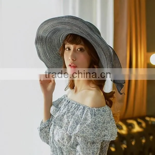 High Quality Summer Beach Wide Brim Lady's Vacation Adjustable Floppy Hat