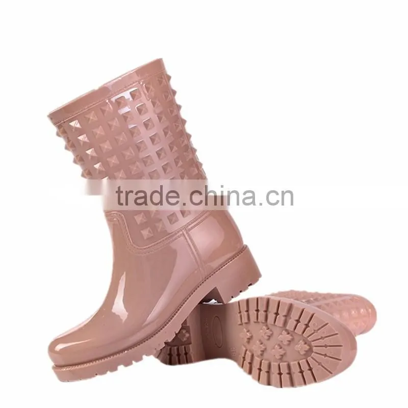 Green Pvc Material Waterproof Rain Boots Rainshoes for Women Ladies