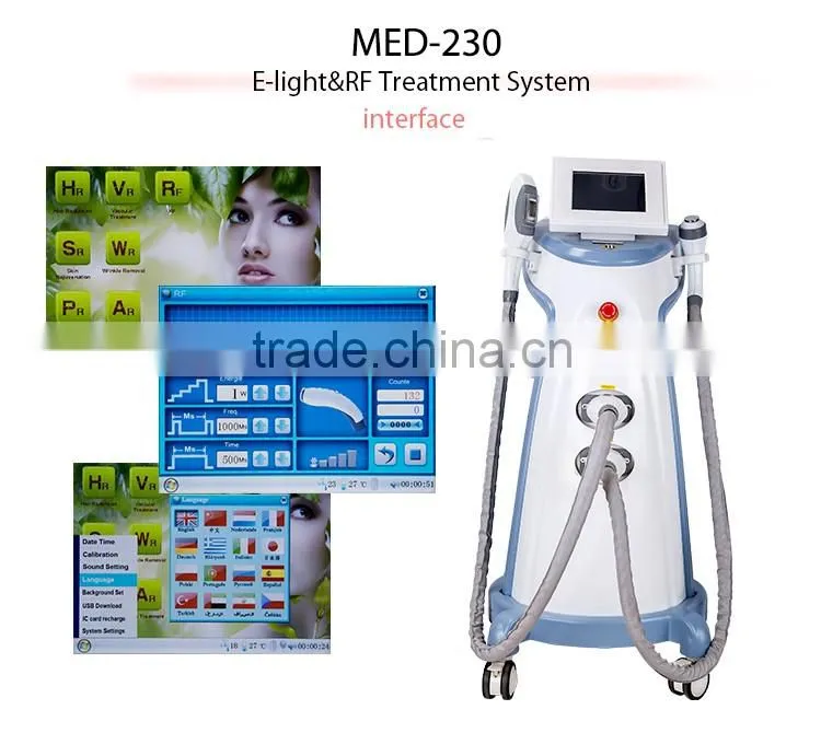 2016 new E-light +RF vertical hair removal machine & rf wrinkle removal equipment